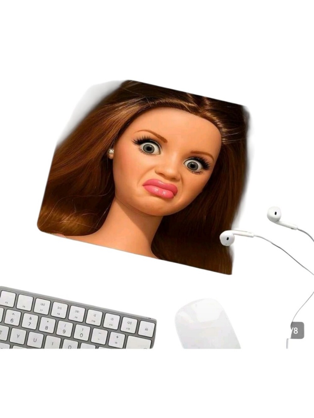 Barbie Doll Face Mouse Pad
